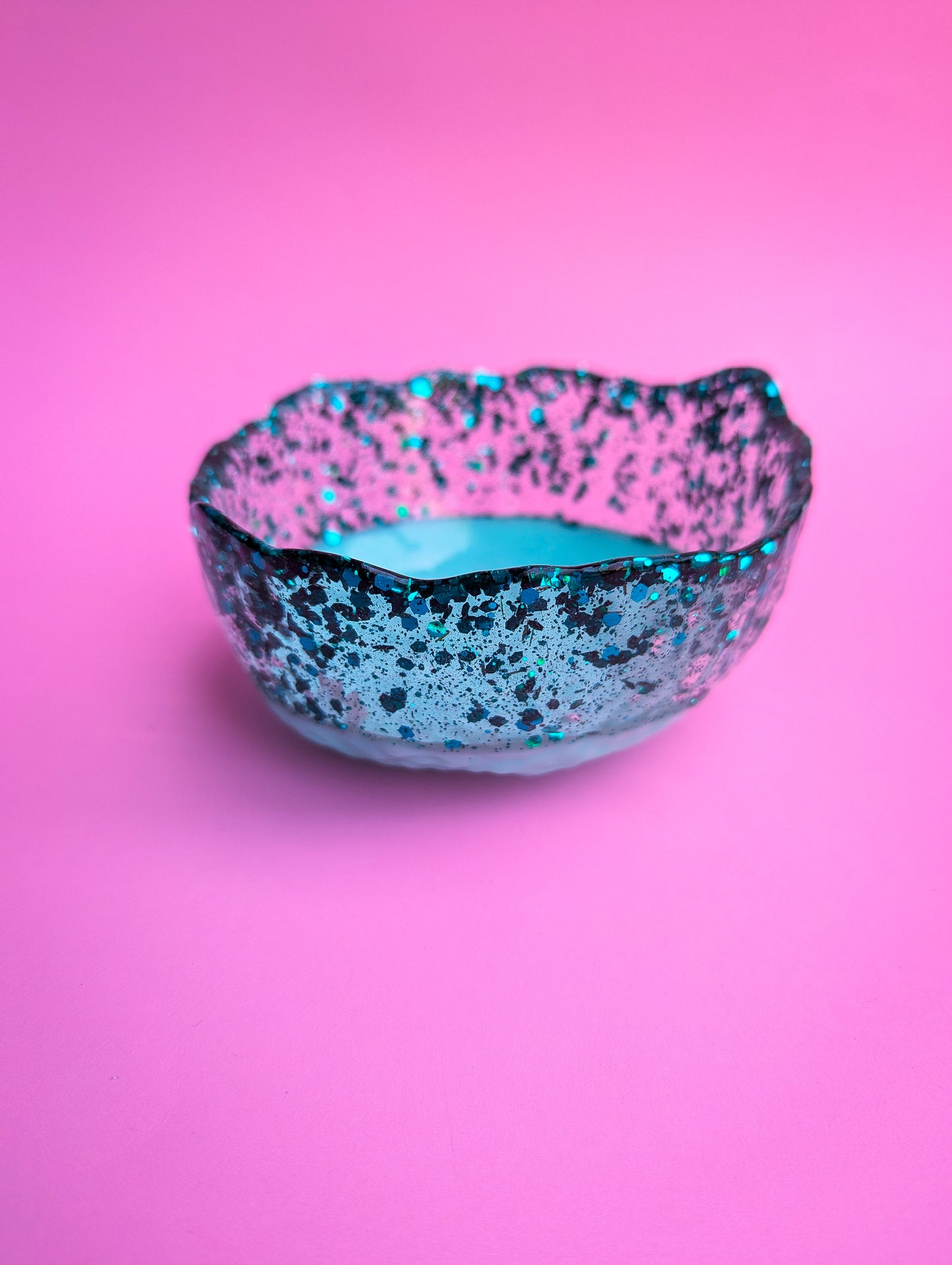 Teal Glitter Bowl