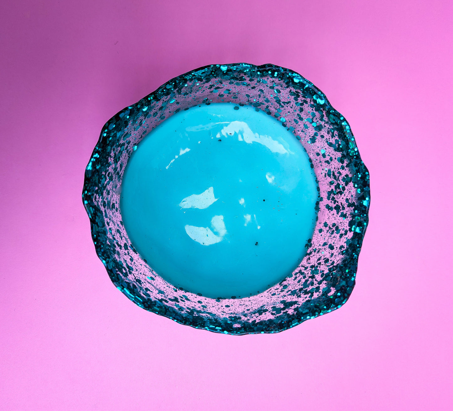 Teal Glitter Bowl