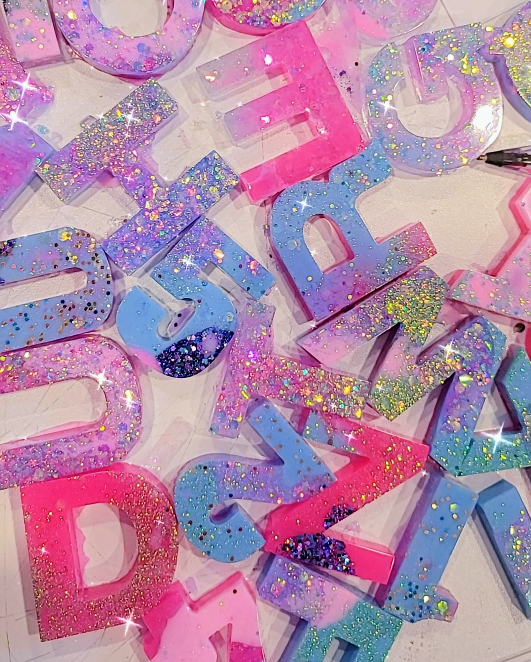 Glitter Resin Alphabet Sets