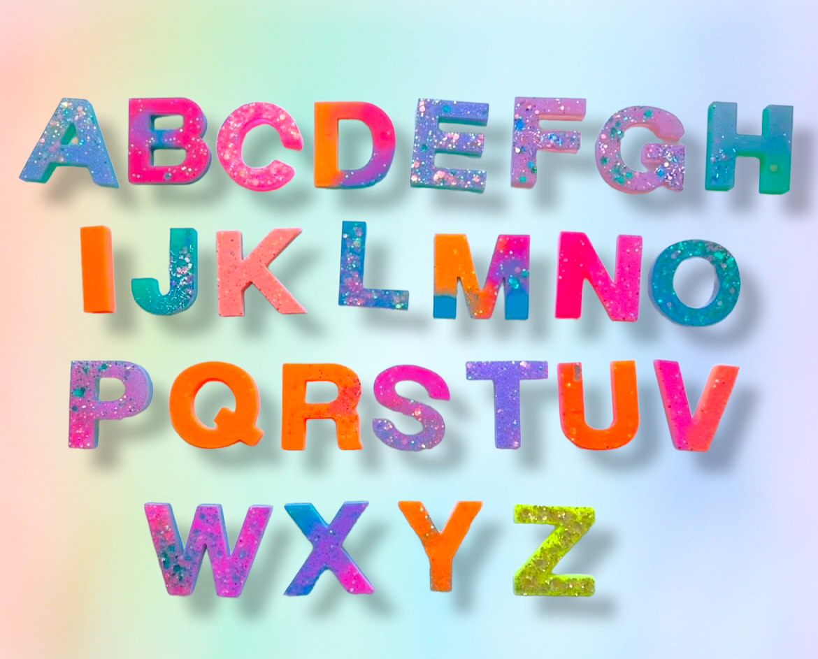 Glitter Resin Alphabet Sets
