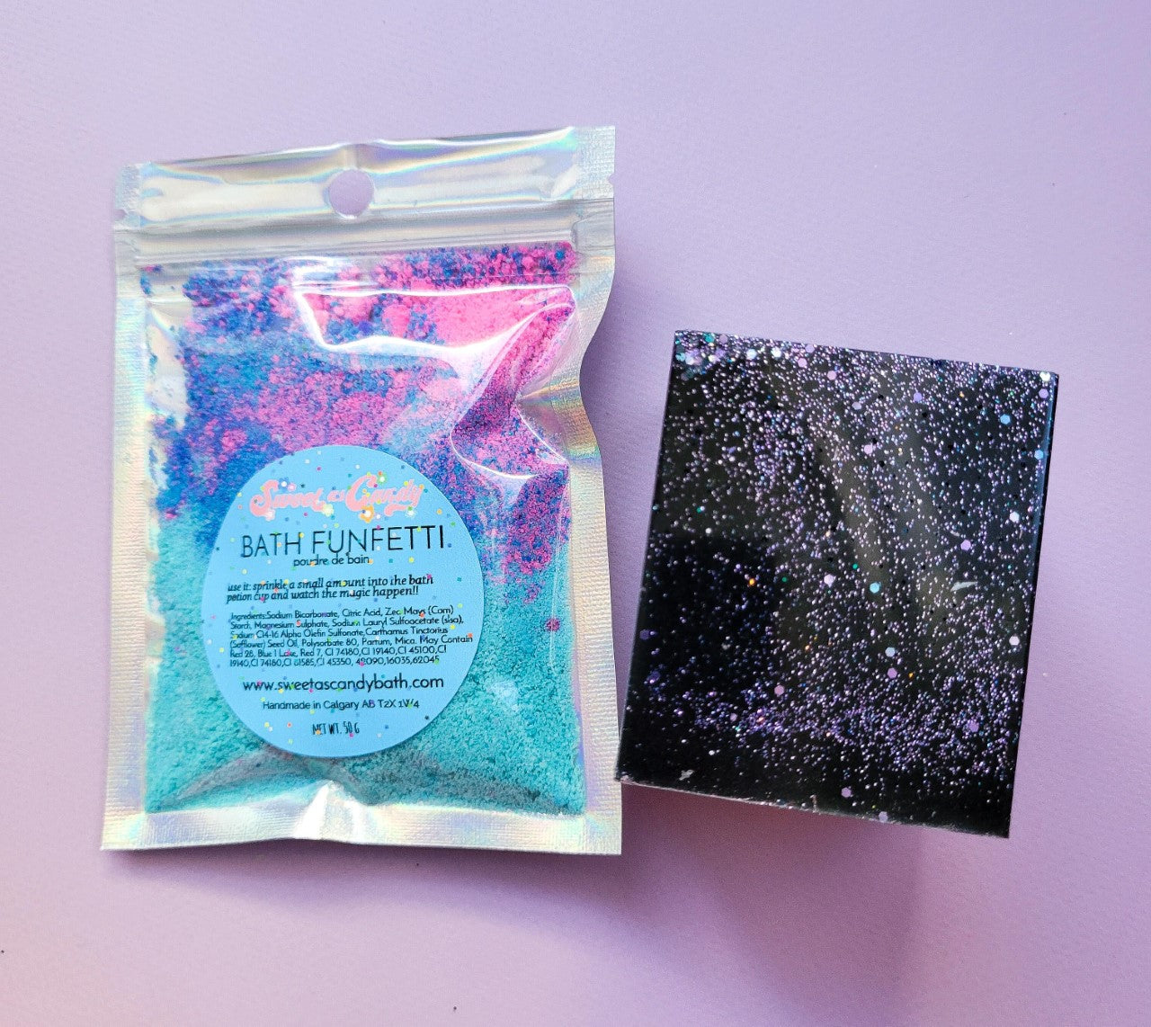 Each potion cup comes with a sample bag of Funfetti, simply sprinkle some in the potion cup, add water and watch the magic happen!