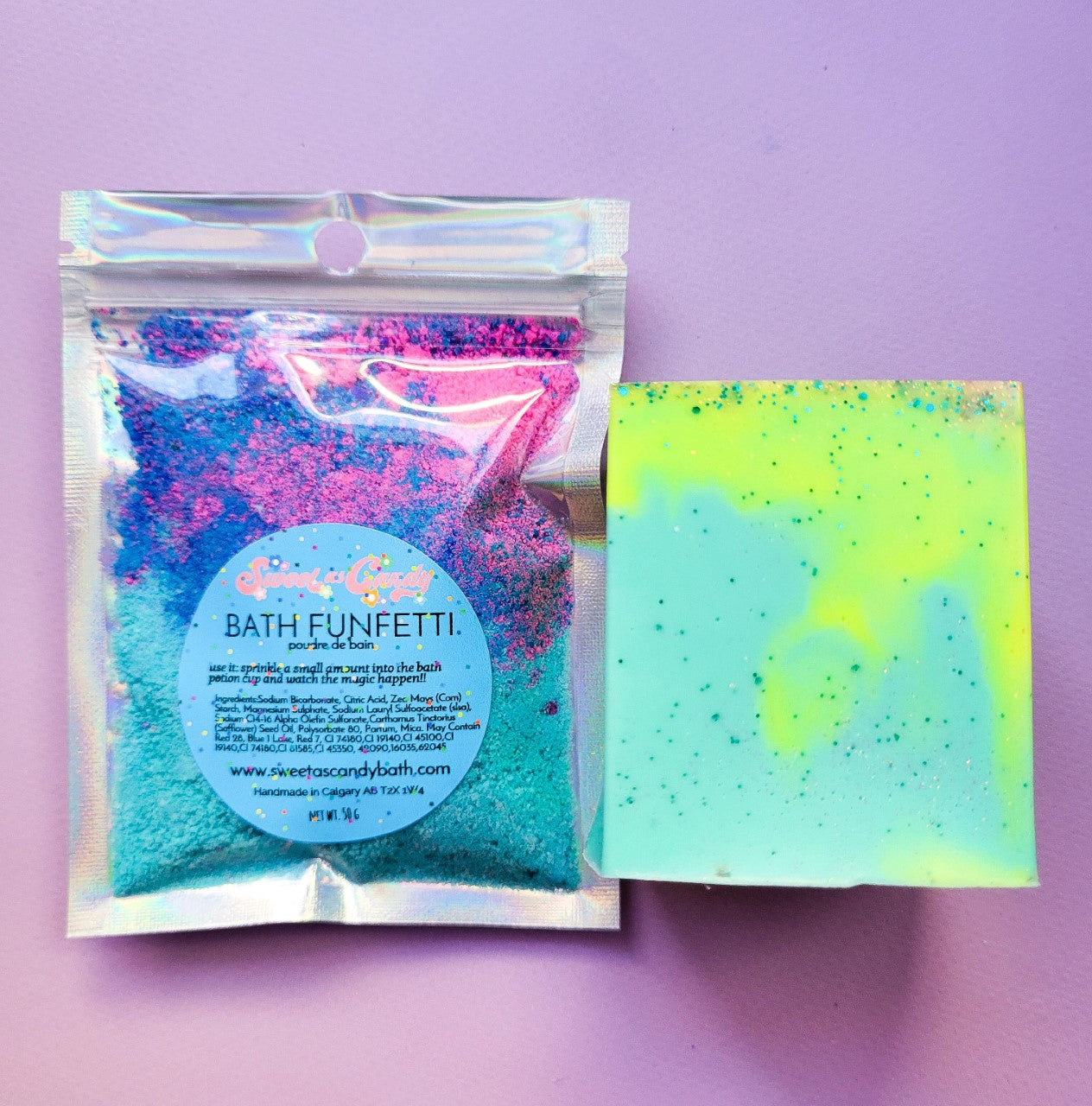 Each potion cup comes with a sample bag of Funfetti