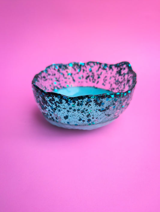 Teal Glitter Bowl