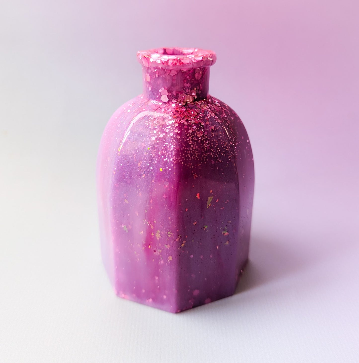 Squared Glitter Resin Vase