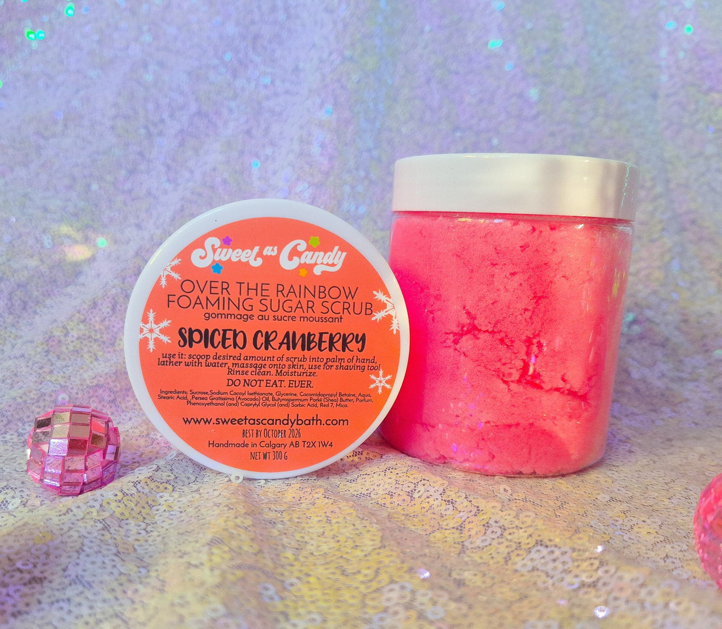 Over the Rainbow Foaming Sugar Scrub- Spiced Cranberry