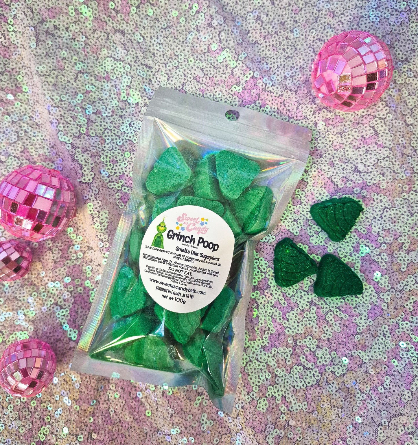 Grinch Poop Tiny Bath Bombs